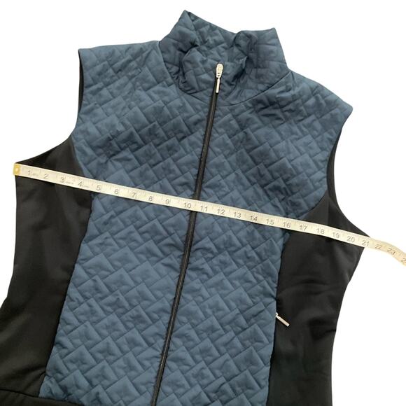 Anatomie Quilted Blue and Black Vest with Stretchy Sides Size XL - Picture 2 of 9